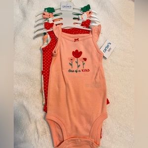 NWt 3M ladybugs floral onesie shirt tops carters girls easter spring summer